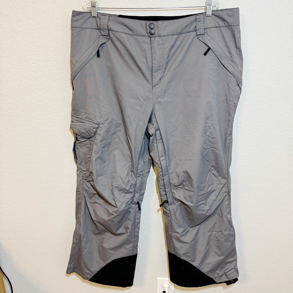 Obermeyer Mens Saranac Ski Insulated Waterproof Pants Gray Blsck XL